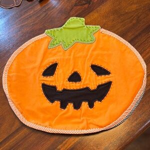 Pottery Barn Kids Halloween Orange Pumpkin Placemats.